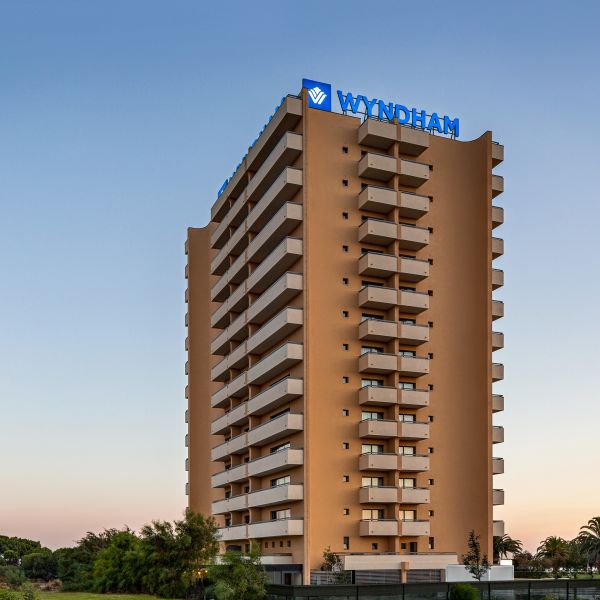 wyndham residences alvor beach hotel at night