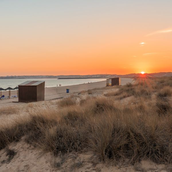 sunset on alvor beach